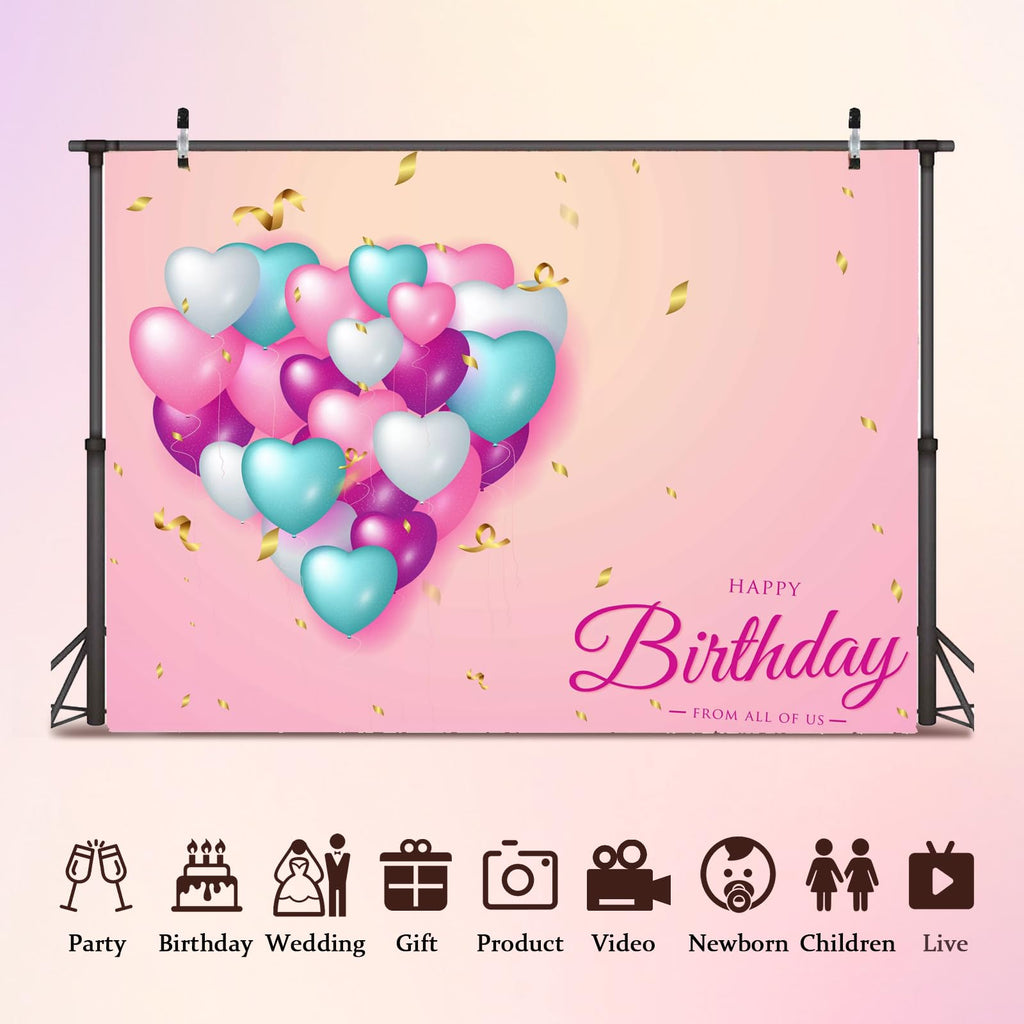 Giohotival 8x8ft Custom Backdrop Personalized Photo Backdrop with Picture Backdrop for Photography, Gift for Christmas, Birthday, Wedding, Graduation, Valentine's Day (96x96in)