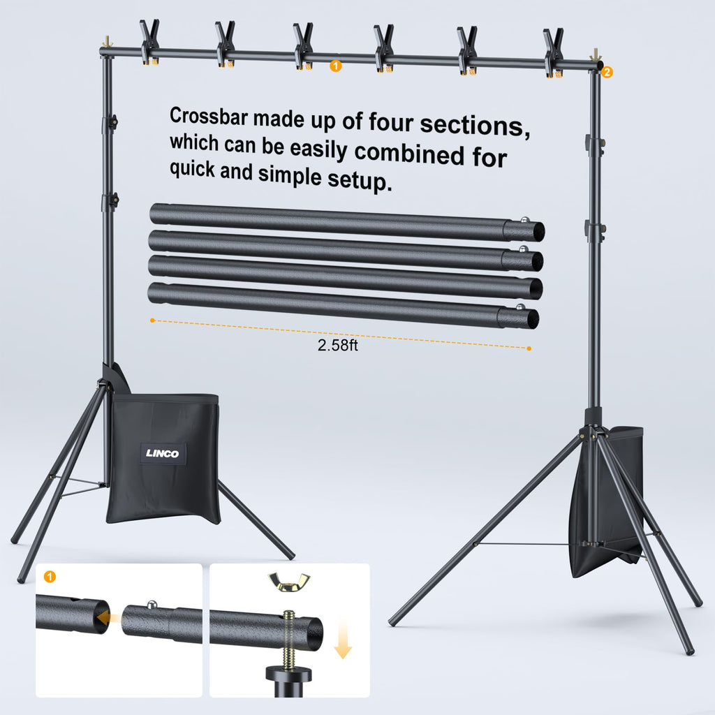 Linco Lincostore Backdrop Stand Kit 10x7ft for Photography