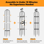 Elegant Outdoor Garden Trellis for Climbing Plants with Premium 100% Metal