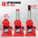 DNA Motoring 25 tons / 55115.5 lbs Lifting Automotive Welded Hydraulic Bottle Jack for Repair Vehicle, Pickup, Truck, w/Manual Handle, Red,TOOLS-00363