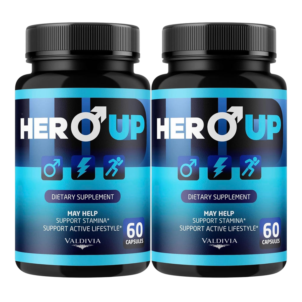 Valdivia (2 Pack) Hero Up Capsules - Official HeroUp Supplement - Energy Support, All Natural Vitamins for Overall Health & Wellness, 120 Capsules for 2 Months