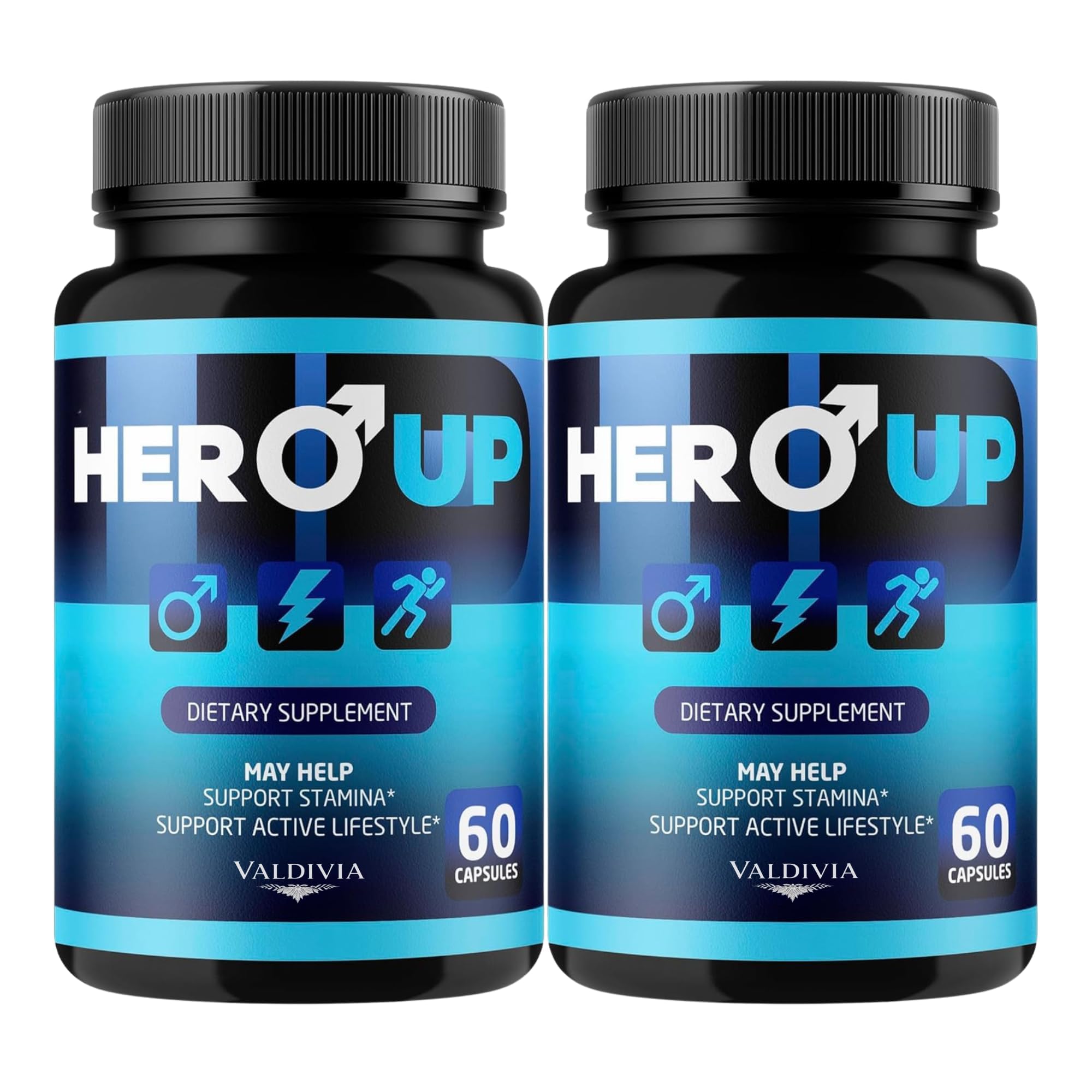 Valdivia (2 Pack) Hero Up Capsules - Official HeroUp Supplement - Energy Support, All Natural Vitamins for Overall Health & Wellness, 120 Capsules for 2 Months
