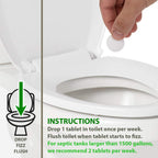 52 Weekly Septic Tank Treatment Fizz Tablets – Easy Flush Bio Toilet Tabs with Billions of Active Bacteria per Tablet – 1 Year Supply - 100% Natural & Safe for All Plumbing & Drain Lines…