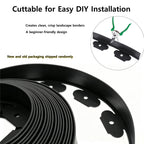 No Dig Durable Garden Landscape Edging Kit, 2" Tall Black Plastic Lawn Border for Landscaping, Flower Gardens, Lawn (100FT+ 120pcs Anchoring Spikes, Black)