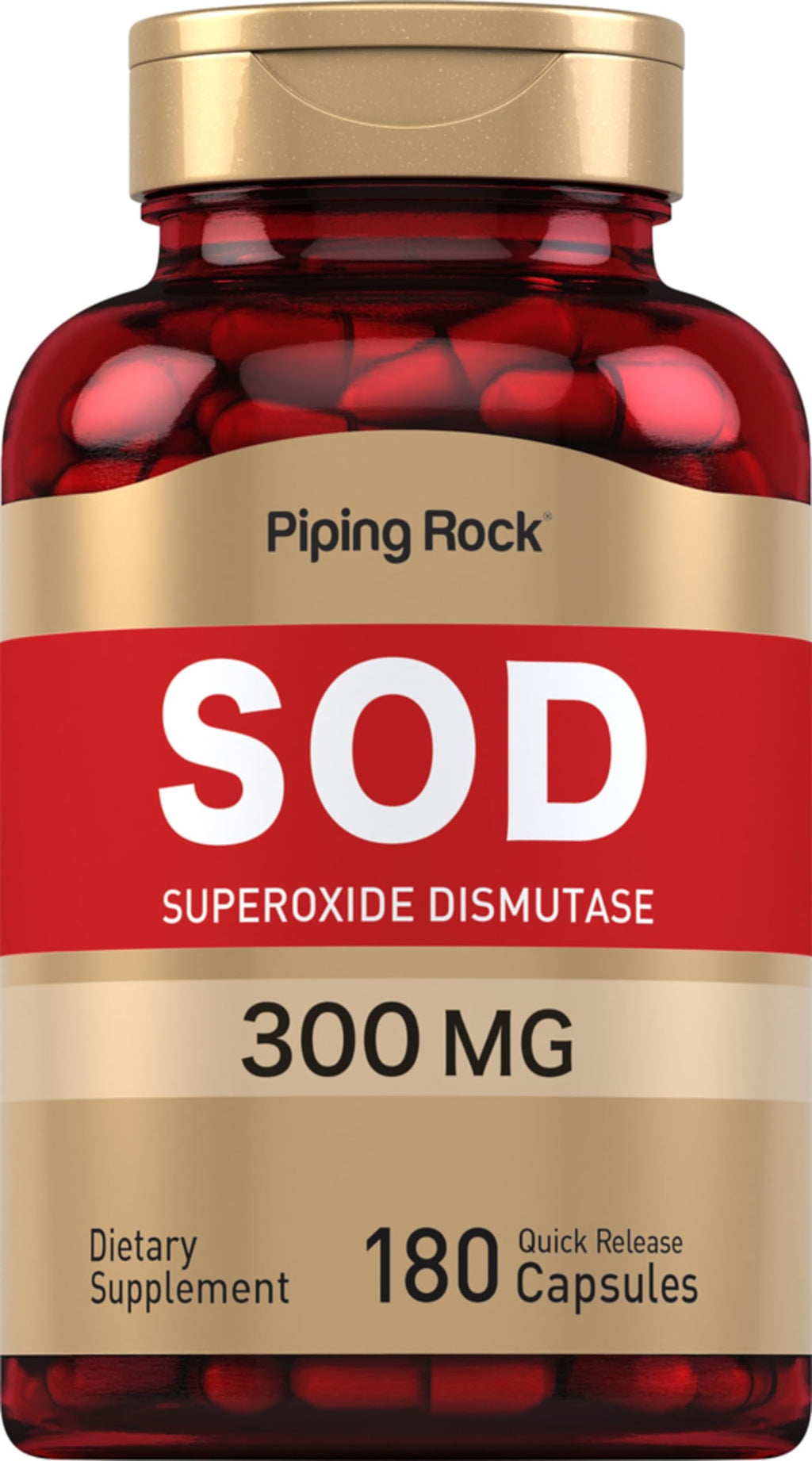 Piping Rock Superoxide Dismutase Supplement | 300 mg | 180 Capsules
