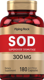 Piping Rock Superoxide Dismutase Supplement | 300 mg | 180 Capsules
