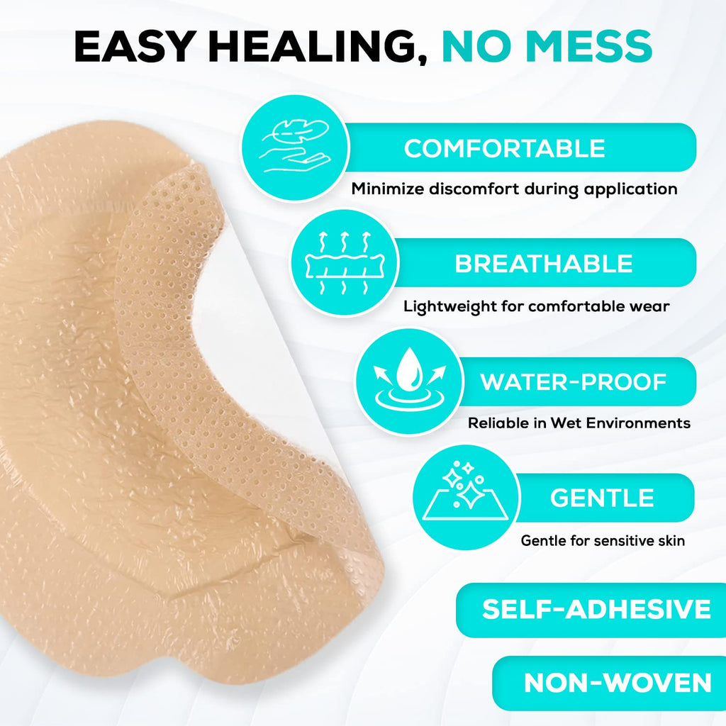 MedVance Silicone Sacral Foam Adhesive Dressing Bandages, 7"x7", Box of 10
