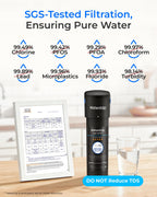 Waterdrop 10UB Under Sink Water Filter System, Reduces PFAS, PFOA/PFOS, Lead, Chlorine, Bad Taste & Odor, NSF/ANSI 42 Certified, Under Sink Water Filter with Faucet, 1 Year