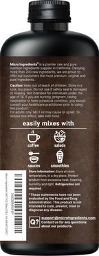 MCT Oil Organic, 32 fl oz |100% Virgin Coconut with C8 + C10 Fatty Acids | Great for Coffee or Dressings | Unflavored, Keto, Vegan