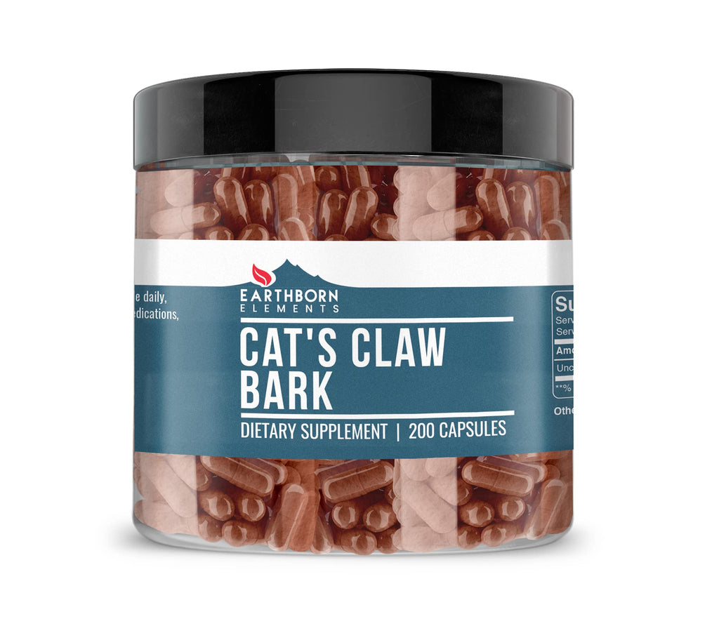 Earthborn Elements Cat's Claw Bark 200 Capsules, Pure & Undiluted, No Additives