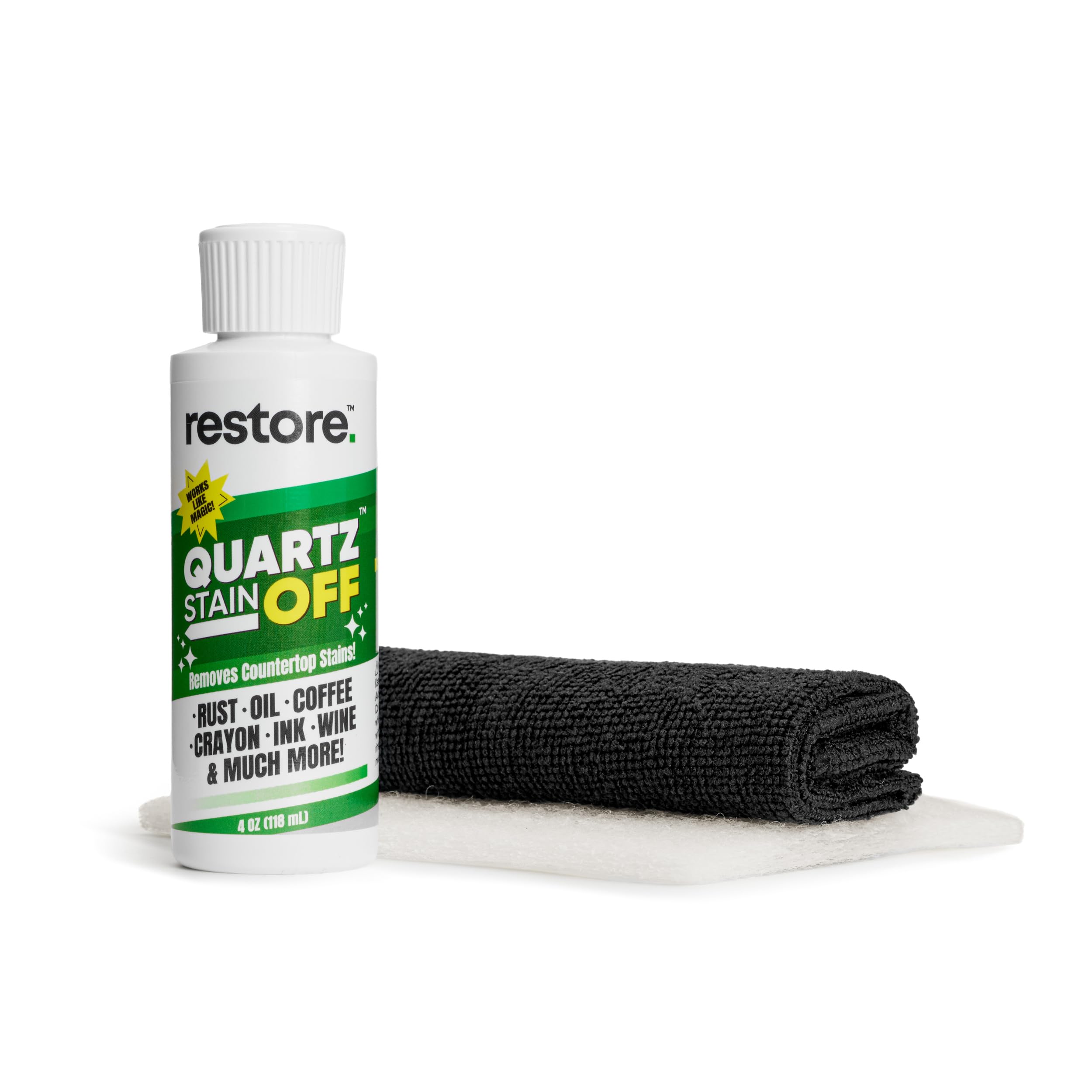 Quartz Stain Off – Quartz Countertop Stain Remover Cream & Deep Cleaner | Removes Coffee, Water, Grease & Food Stains | Non-Abrasive, Scratch-Free
