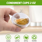 Clawsoff 1000 Sets 2 oz Jello Shot Cups with Lids,Disposable Plastic Portion Cups Bulk,Durable & Leak-proof Clear Portion Containers for Sauces, Dressings & Samples