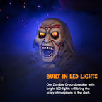 JOYIN Halloween Decorations Outdoor Light-Up Zombie Groundbreaker with bloodstain and Creepy Sound for Halloween Outside Decor Lawn Yard Patio Graveyard Decoration, Haunted House Prop