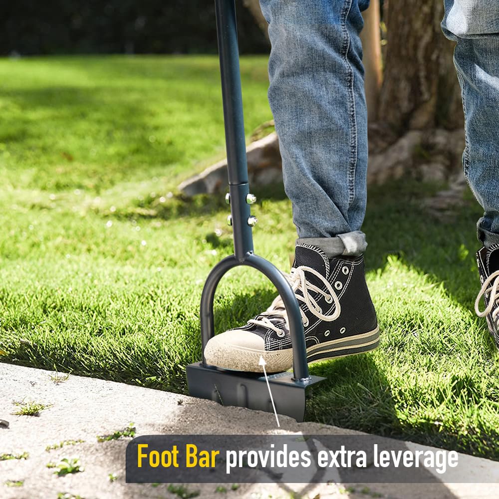 Colwelt Saw-Tooth Edger Lawn Tool, Half Moon Lawn Edger with T-Grip, Sidewalk Grass Long Handled Step Edger, 38-Inch