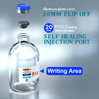 Ks-Tek Sterile Empty Vials with Self Healing Injection Port,with Flip Off Aluminum Cap,Sterile Package (100ml,4)