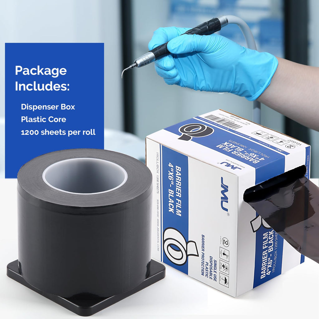 JMU Black Barrier Film 4" x 6", Barrier Film Tattoo 1200 Sheets Barrier Tape