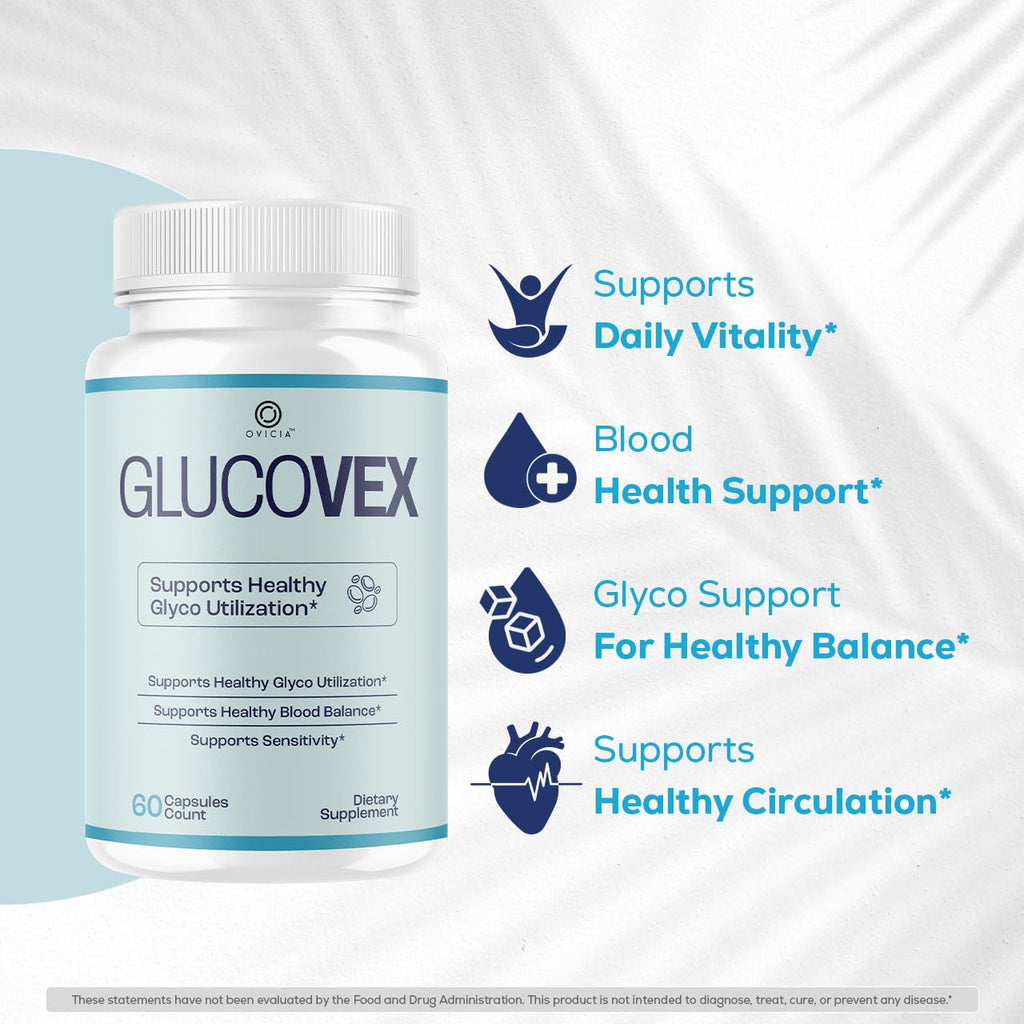 (5 Pack) Glucovex Supplement Capsules - Official Glucovex Support Premium Pills Advanced Formula With All Natural Ingredients, Maximum Strength for Wellness & Overall Health, 300 Capsules for 5 Months