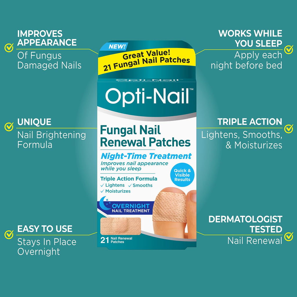 Opti-Nail Renewal Patches - 21 Patches, Night-Time Regimen Improves Nail Appearance While You Sleep