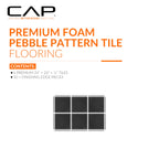CAP Barbell 1/2-Inch Interlocking EVA Foam Exercise Puzzle Mat Home Gym Flooring - 1 Pack | 24" x 24" x 1/2" | Pebble Pattern - Black