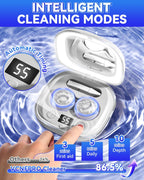 2025 Upgraded Ultrasonic Contact Lens Cleaner【50KHz Germany Super Motor】【Top1 Intelligent Chip-Smart Modes】 Gentle Cleaning & 99% Brightness, Portable Soft Contact Lens Care Tools Home Travel (Grey)