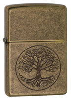 Zippo Tree of Life Pocket Lighter - Refillable Flip-Top Windproof Lighters - Spiritual and Symbolic Design Pocket Lighters - Luxury Metal Lighter Made in USA