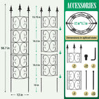 2 Pack 56.7'' H x 12'' W Garden Trellis for Climbing Plants Outdoor, Rustproof Metal Garden Flower Trellis, Rose Trellis for Outdoor Indoor Climbing Plants Clematis Vines Flowers Potted Plants, Tomato