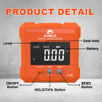 Digital Angle Finder, Digital Level Angle Gauge with Backlight & Magnetic Base Compact Digital Protractor Angle Measuring Tool Inclinometer for Woodworking Construction Table Saw Gift for Men