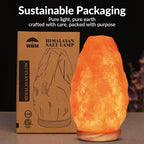 WBM Salt Lamp - USB Himalayan Salt Lamp with Touch Dimmer Control, Natural Pink Crystal, 5-7 lbs, Wooden Base, LED Bulb, Room Decor, Home Decor, Relaxation, Ambiance, Gift
