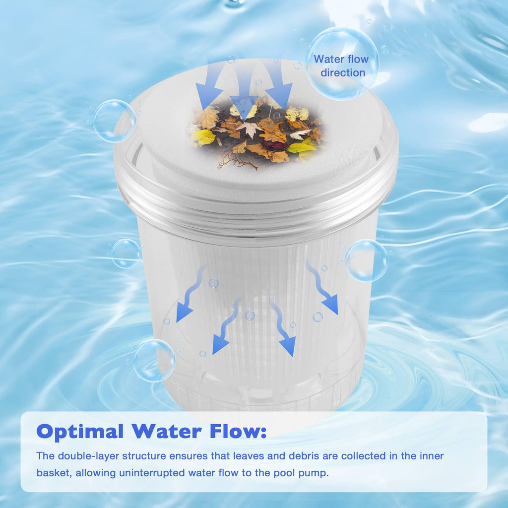 ATRACYPART Inline Leaf Catcher Canister for Pool Vacuum Compatible with Hayward W560 PoolVac Navigator Standard, Durable Leaf Trap Filter with White Basket, 5 Pcs Skimmer Socks