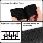 3M Dual Lock SJ3550A 1"×8ft Black, Reclosable Fastener Mounting Tape Interlocking Mushroom Shaped Strong Adhesive Hook Lock Sticky Tape Waterproof for Indoor and Outdoor, EZ Pass, Pedalboard, 1 Pack