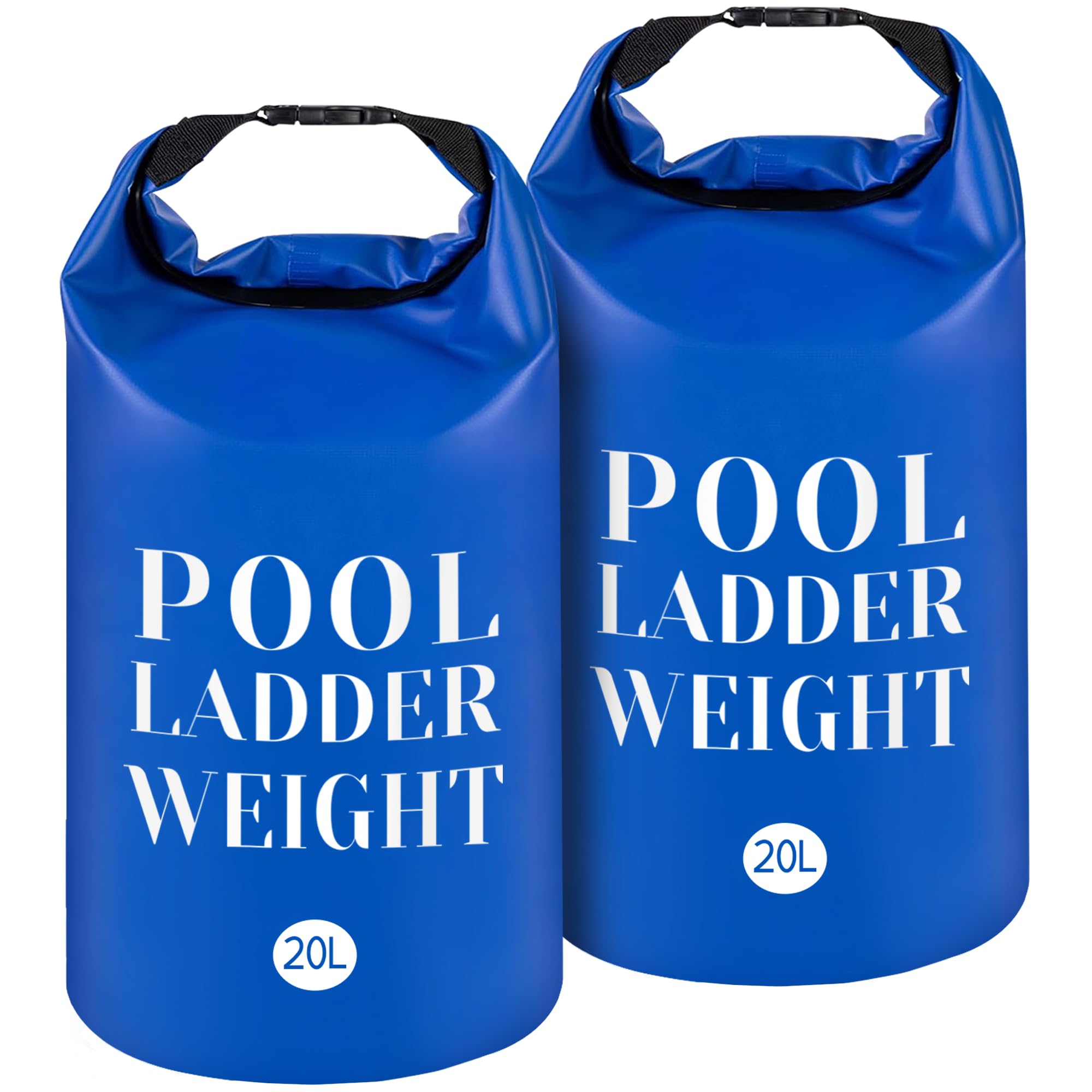 20L/50LB 500D PVC Swimming Pool Ladder Weights- 2 Pcs Waterproof Pool Step Weight Sand Bags- Fillable Pool Stair Weight Anchor Bag with Heavy-Duty Handle for Pool Steps