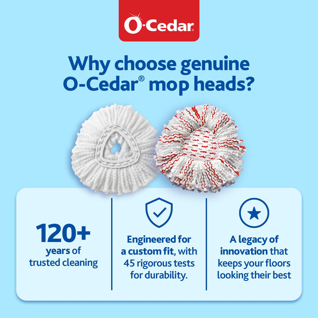 O-Cedar EasyWring Deep Clean Refill (1-Pack) | 40% More Cleaning Power | Microfiber Mop Refill Compatible with O-Cedar EasyWring Spin Mop & Bucket System
