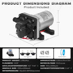12V RV Water Pump 4008-101-A65/E65 | 3.0 GPM - 55 PSI | Camper RV Water Pump | Self-Priming & Quiet Diaphragm Pump | Thermal Protection & Dry Run Safe | for Halloween Christmas