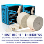 EVERLIT Elasticated Tubular Support Bandage | Stockinette Tubing for Large Arm, Knees, Legs | Light to Moderate Compression Bandage Roll For Tissue Support (Size E | 3.5" x 11 yd)