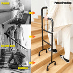 20-Level Adjustable Stair Climbing Assist Cane & Elderly Stair Lift Assist with Anti-Slip Handle & Stabilizing Feet, 300lbs Capacity for Seniors, Standard Steps-Patent Pending
