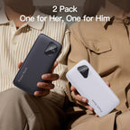 2026 2-Pack 10000mAh Portable Charger Battery Pack with Built in Cables