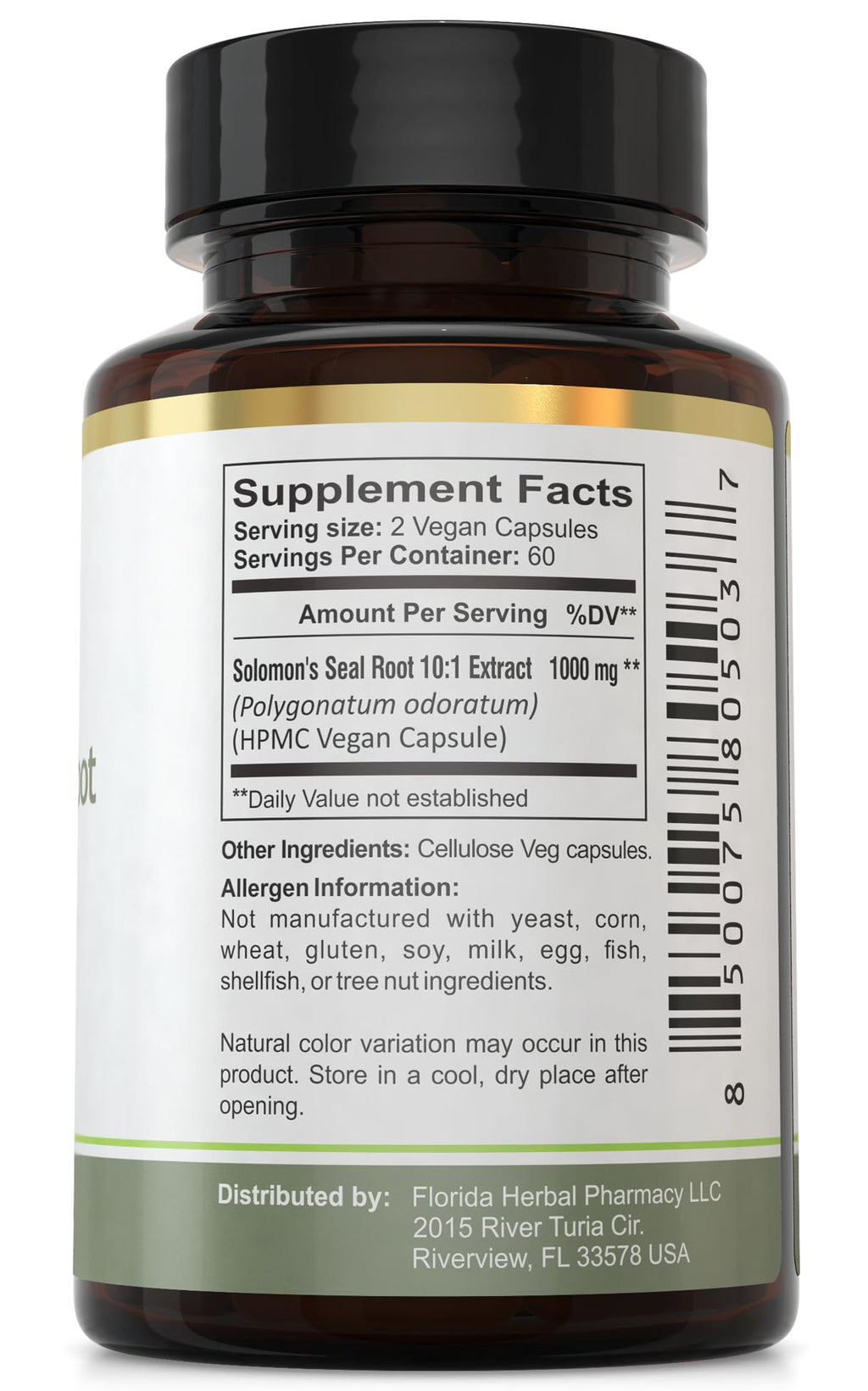 Solomon's Seal Root Extract Supplement Capsules 10:1 (120 Capsules)