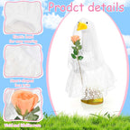 JcHrmers Bride Porch Goose Outfits 23"/ 17'' Cement Goose Decor Garden Party Yard Lawn Geese Outfit (Bride)