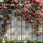 YOBAZAN Metal Garden Trellis, 86.7" H x 19.7" W Black Coated Wire Lattice Panel, Sturdy Plant Support for Climbing Roses Vines Cucumbers Vegetables Outdoor Patio Yard (4 Packs)