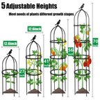6FT Garden Obelisk Trellis for Climbing Plants,70”Metal Plant Support Tower, Heavy Duty Thickened Tube,Rustproof Black Flower Stand for Vines, Roses, Outdoor & Indoor Use