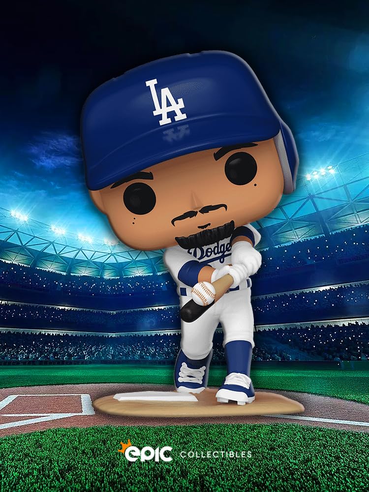 Epic Collectibles Pop Baseball: Dodgers - Mookie Betts Batting Vinyl Figure Included with Box Protector Compatible for Funko