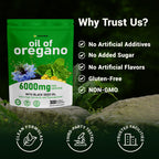 vivcmin Oregano Oil, 300 Softgels, 6000mg Oil of Oregano with Black Seed Oil for Immune & Digestive Support, aceite de Oregano with High Carvacrol & Thymoquinone, Non-GMO | 150 Days Supply