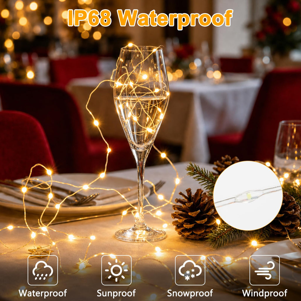 2 Pack Fairy String Lights Plug in Twinkle Lights with Remote for Bedroom