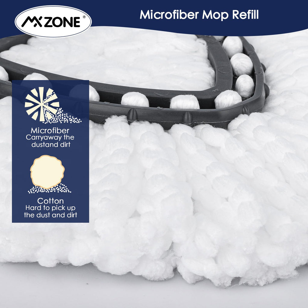 Spin Mop Head Replacement for O Ceda Mop Replace Head Triangle Mop Refills, Microfiber, White, 5 Packs