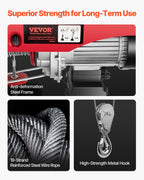 VEVOR Electric Hoist with Remote Control, 1320LBS Electric Winch, 110V Electric Hoist with 14ft Wired Control for Lifting in Factories, Warehouses, Construction Site, Attic