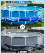 Teisaiko Upgraded 4-Pack Solar Cover Holder for Above Ground Pool, Solar Pool Cover Holder, U-Shaped Iron Tube Set for Framed Above-Ground Swimming Pools, Keep Solar Blankets Off The Ground (4-Pack)