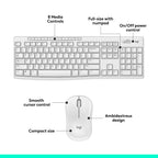 Logitech MK270 Full Size Wireless Keyboard and Mouse Combo - Off White