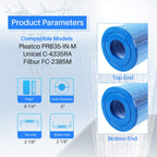 POOLPURE PRB35-IN Spa Filter Replaces Unicel C-4335, Guardian 409-219, Filbur FC-2385, 03FIL1300, 17-2482, 25393, 303557, 817-3501, R173431, 35 sq.ft, 5 X 9 Hot Tub Filter, 1 PACK (Anti-Biofilm (PRO))