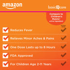 Amazon Basic Care Children's Ibuprofen Oral Suspension 100 mg per 5 mL, Pain Reliever and Fever Reducer (NSAID), BubbleGum, For Minor Aches and Pains, Headache Relief and More, 8 fl oz (Pack of 1)