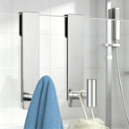 HUFEEOH Shower Towel Hooks, 7.5-Inch Extended Over Glass Shower Door Hanger for Towels & Robes, Rustproof Bathroom Towel Rack, 2-Pack (Silver, T Shape)
